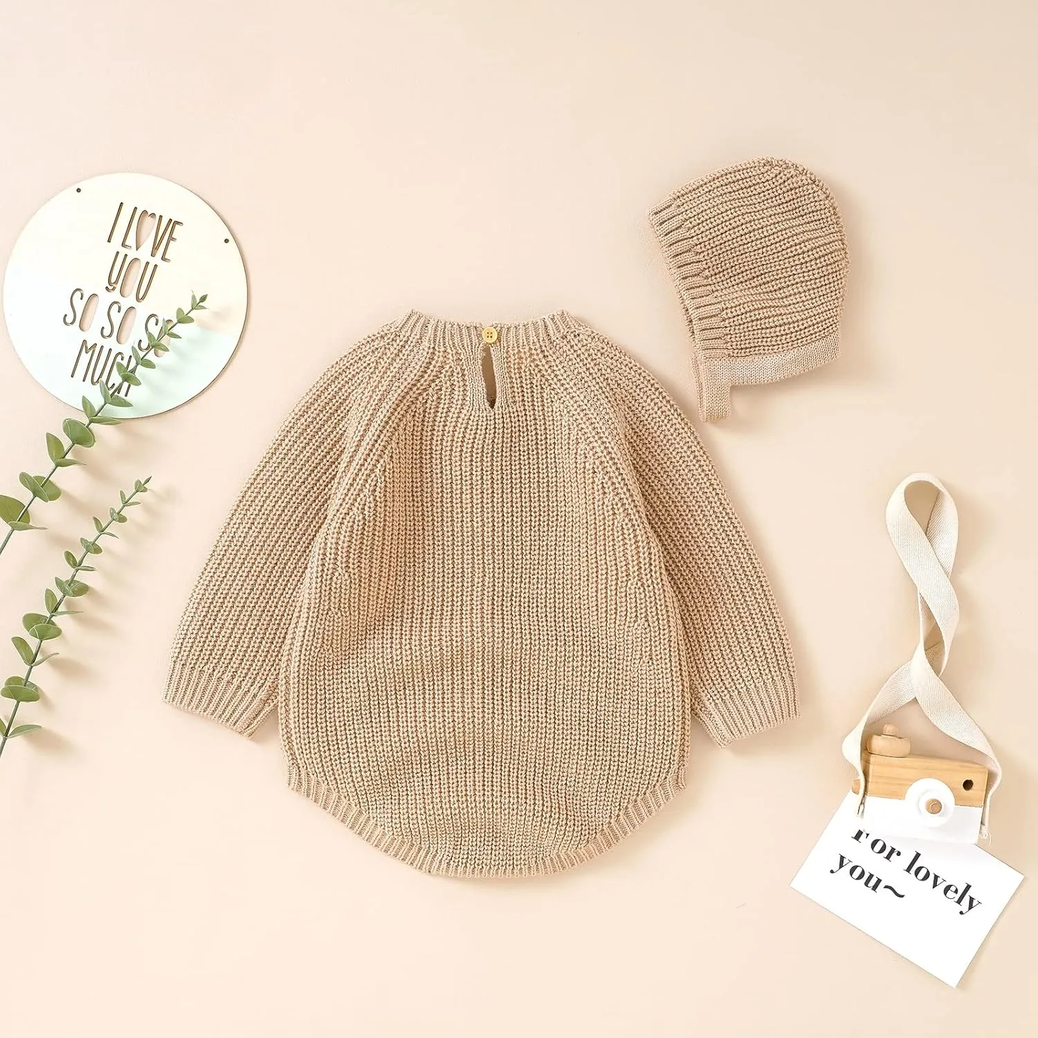 Newborn Baby Girl Boy Knit Sweater Romper Neutral One Piece Bodysuit Pullover Fall Winter Clothes