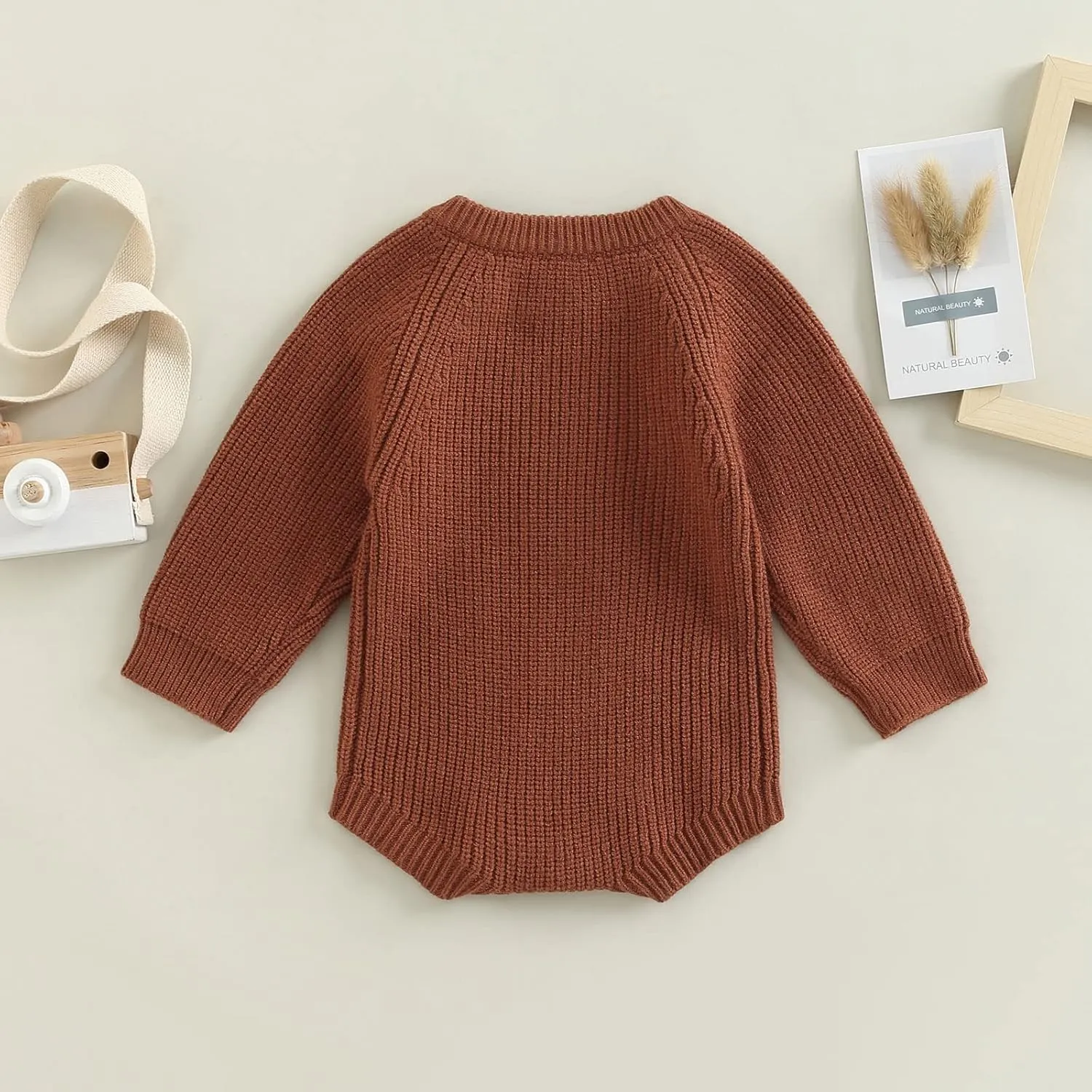 Newborn Baby Girl Boy Knit Sweater Romper Neutral One Piece Bodysuit Pullover Fall Winter Clothes