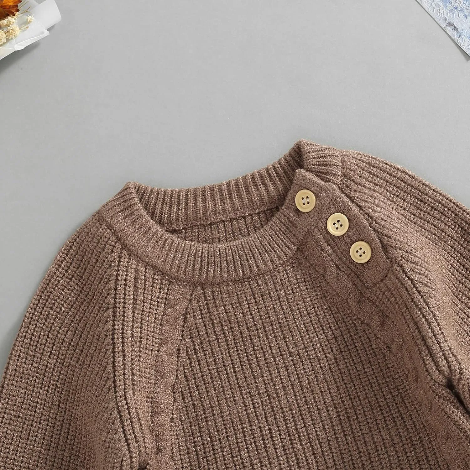 Newborn Baby Girl Boy Knit Sweater Romper Neutral One Piece Bodysuit Pullover Fall Winter Clothes