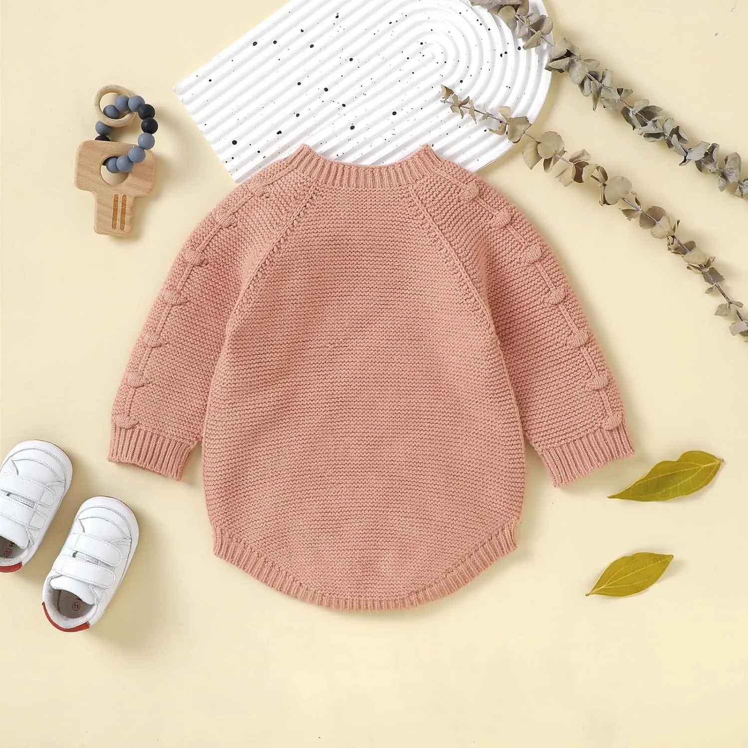 Newborn Baby Girl Boy Knit Sweater Romper Neutral One Piece Bodysuit Pullover Fall Winter Clothes