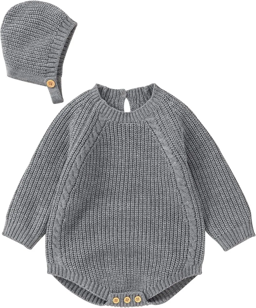 Newborn Baby Girl Boy Knit Sweater Romper Neutral One Piece Bodysuit Pullover Fall Winter Clothes
