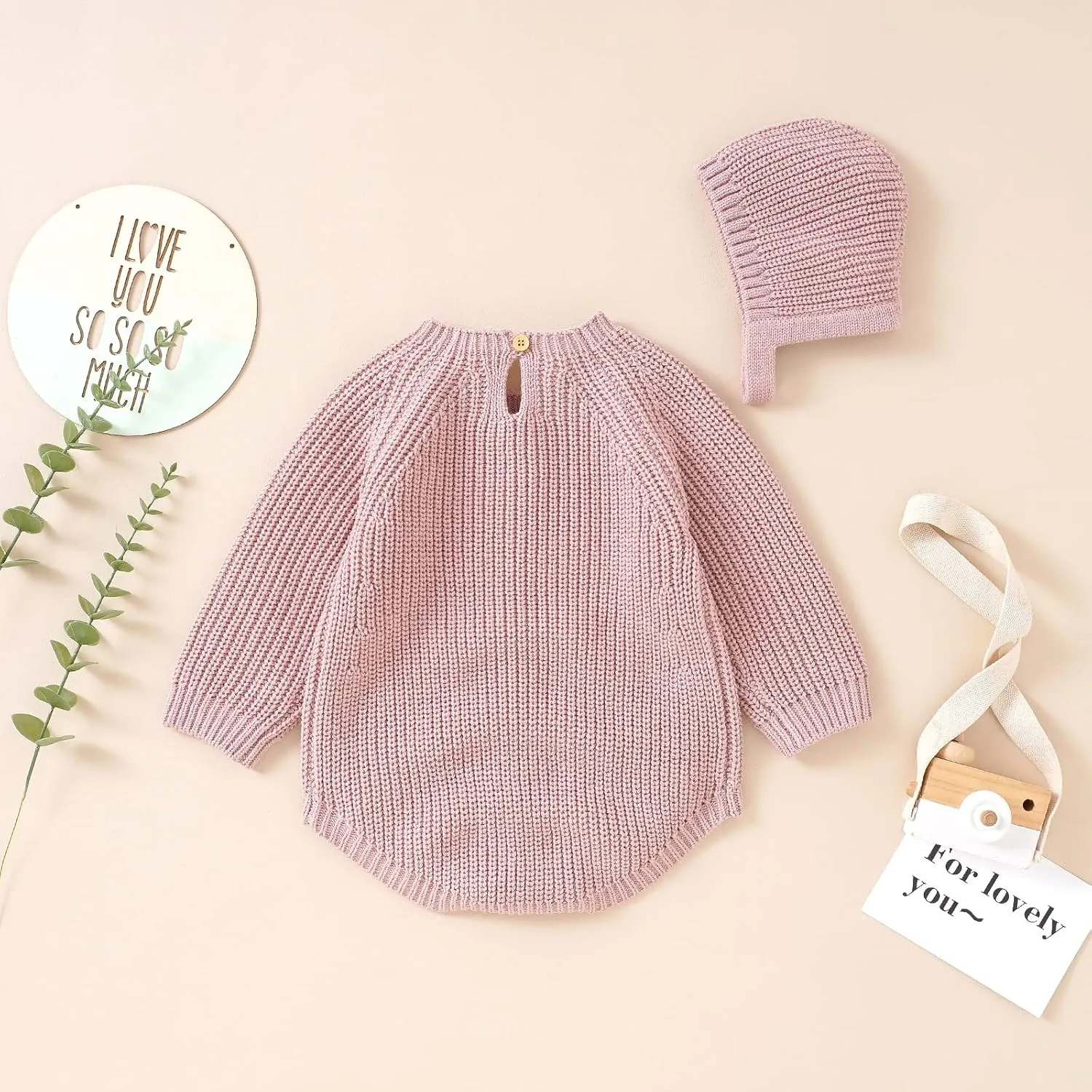 Newborn Baby Girl Boy Knit Sweater Romper Neutral One Piece Bodysuit Pullover Fall Winter Clothes