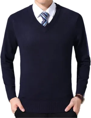 Niiyyjj Sweater Pullovers Men Casual Solid Color Knitted Sweaters V Neck Woolen Pullovers Sweater