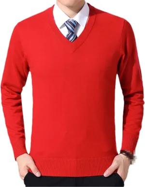 Niiyyjj Sweater Pullovers Men Casual Solid Color Knitted Sweaters V Neck Woolen Pullovers Sweater