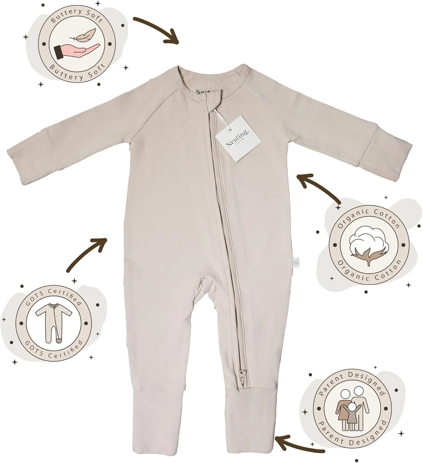 Organic Cotton Baby Romper, Pajamas & Loungewear for Baby, Sizes Newborn - 12-Months Gender Neutral Essentials
