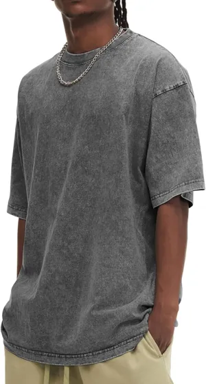 Oversized Tshirts for Men Vintage Tees Casual Loose Fit Retro Streetwear Shirts Acid Wash Tees Baggy Tops