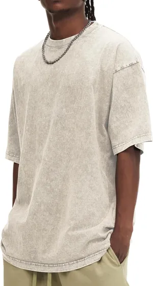 Oversized Tshirts for Men Vintage Tees Casual Loose Fit Retro Streetwear Shirts Acid Wash Tees Baggy Tops