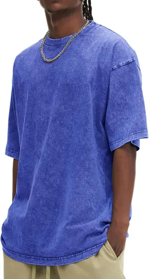 Oversized Tshirts for Men Vintage Tees Casual Loose Fit Retro Streetwear Shirts Acid Wash Tees Baggy Tops