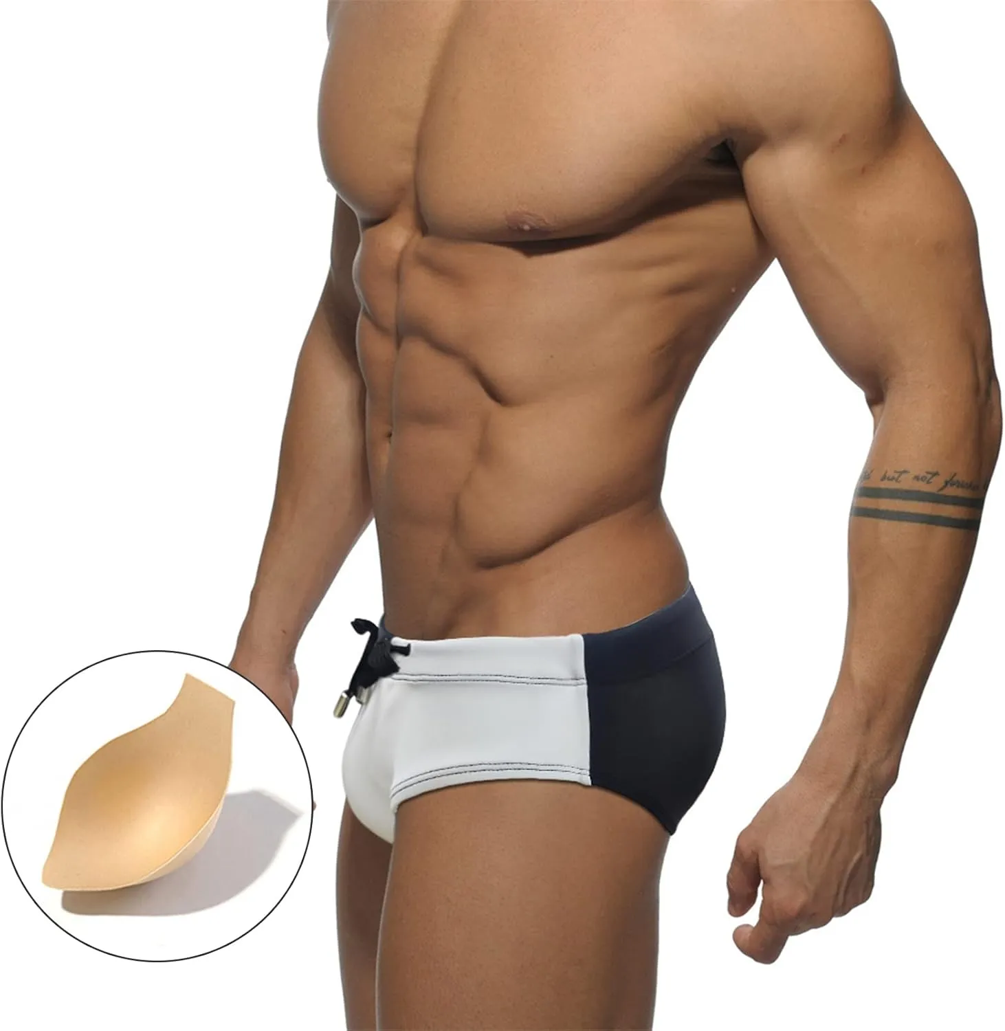 Panegy Mens Basic Classic Swim Briefs Padded Bikini Swimwear Triangle Swimsuit Bikini Bottoms Low Rise S-XXL