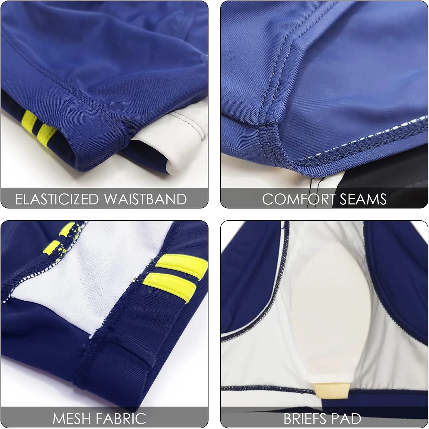 Panegy Mens Basic Classic Swim Briefs Padded Bikini Swimwear Triangle Swimsuit Bikini Bottoms Low Rise S-XXL