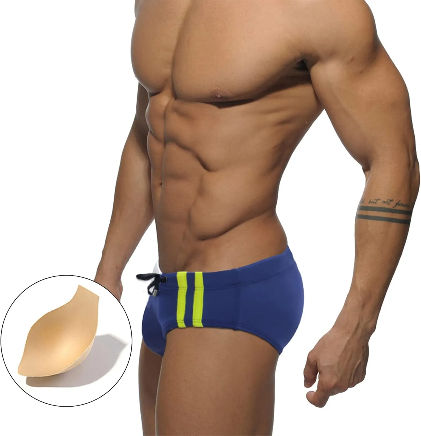 Panegy Mens Basic Classic Swim Briefs Padded Bikini Swimwear Triangle Swimsuit Bikini Bottoms Low Rise S-XXL
