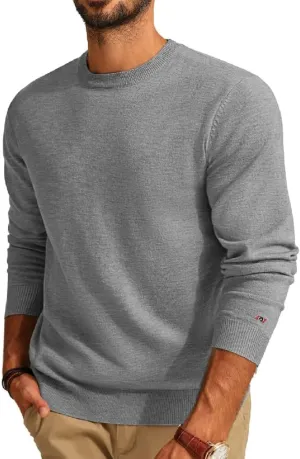 PJ PAUL JONES Men's Sweaters Crewneck Basic Lightweight Wool Blend Knitted Pullover Long Sleeve Shirts for Men