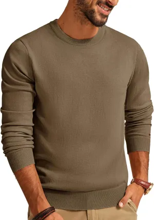 PJ PAUL JONES Men's Sweaters Crewneck Basic Lightweight Wool Blend Knitted Pullover Long Sleeve Shirts for Men