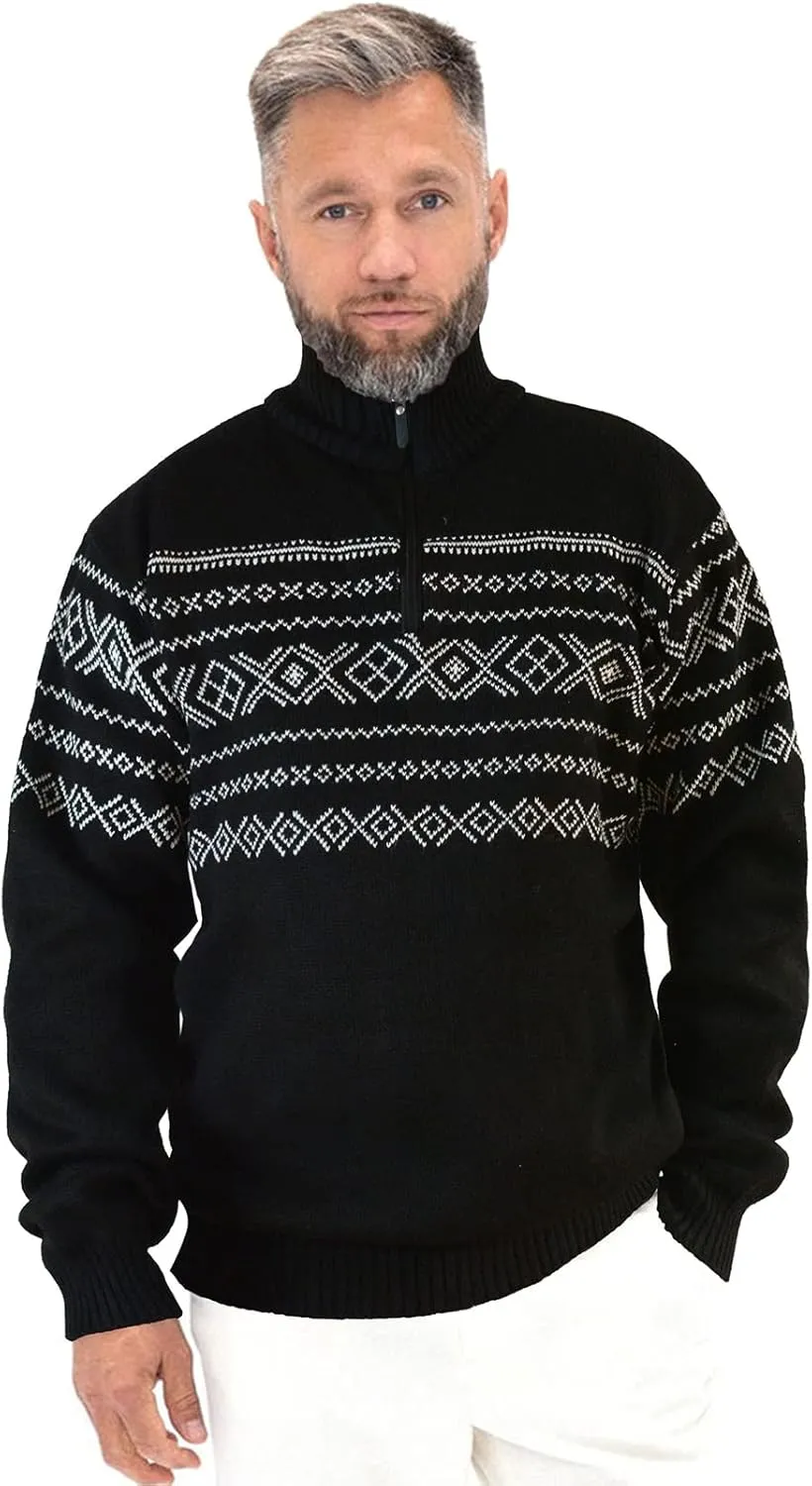 Quarter Zip Black Fleeces Soft Sweaters for Men 1/4 Zip Golf Cashmere Pullovers