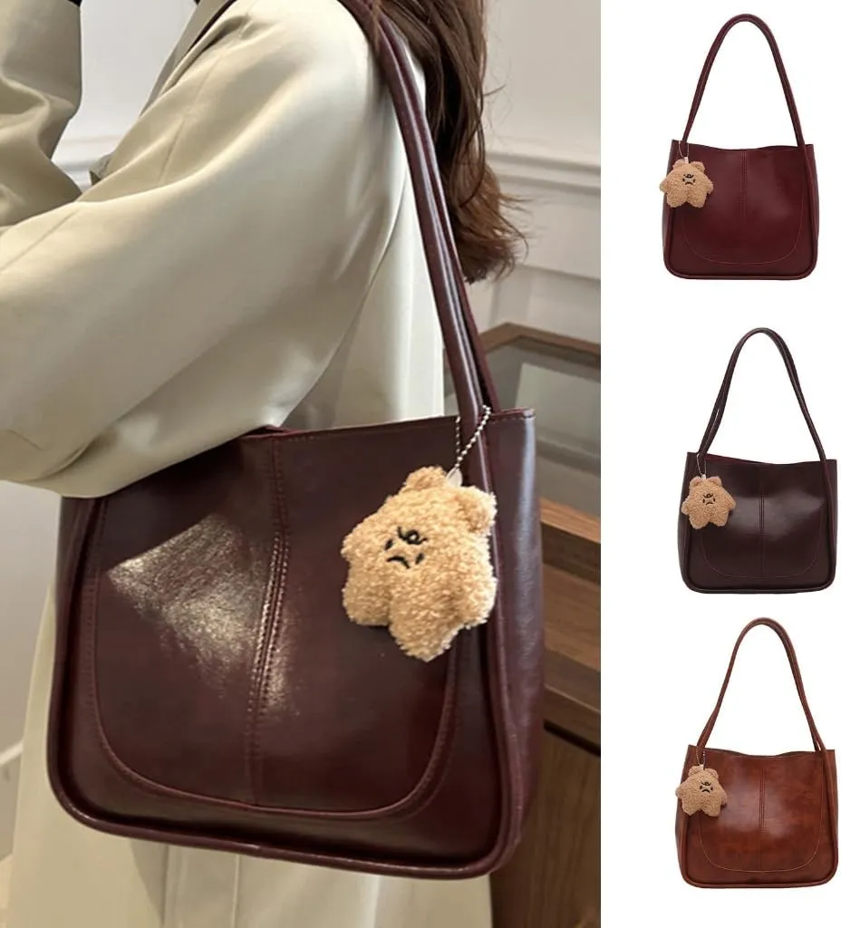 Retro Styles PU Leather Shoulder Bag for Women Spacious and Practical Underarm Bags Casual Handbag for Work or Travel
