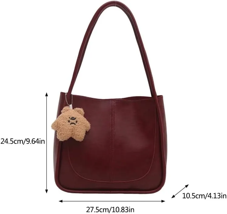 Retro Styles PU Leather Shoulder Bag for Women Spacious and Practical Underarm Bags Casual Handbag for Work or Travel