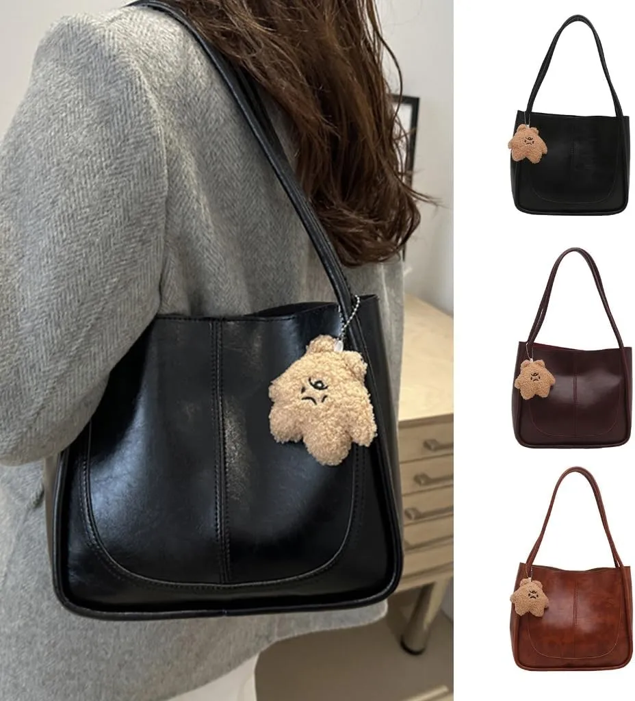 Retro Styles PU Leather Shoulder Bag for Women Spacious and Practical Underarm Bags Casual Handbag for Work or Travel