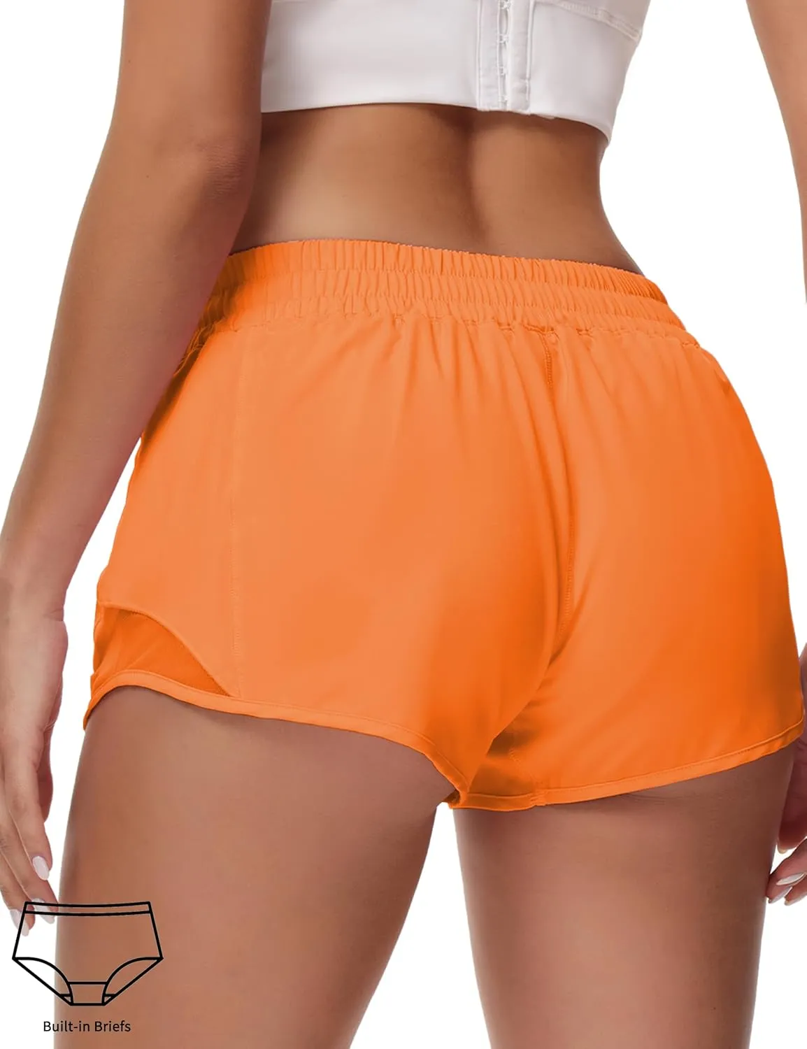 Running Shorts for Women Athletic Shorts Quick-Dry Gym with Zipper Pockets Workout Sports Shorts