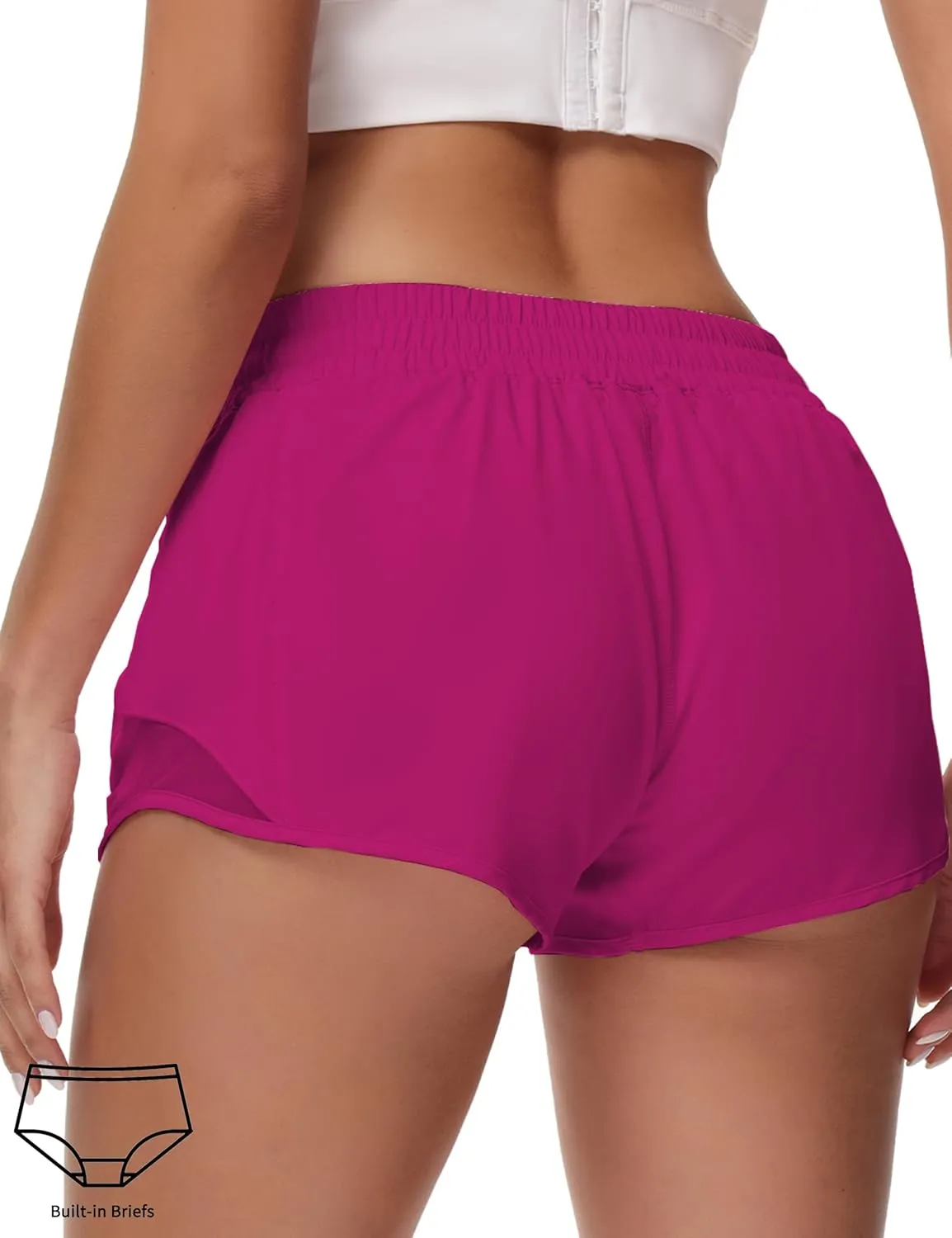 Running Shorts for Women Athletic Shorts Quick-Dry Gym with Zipper Pockets Workout Sports Shorts