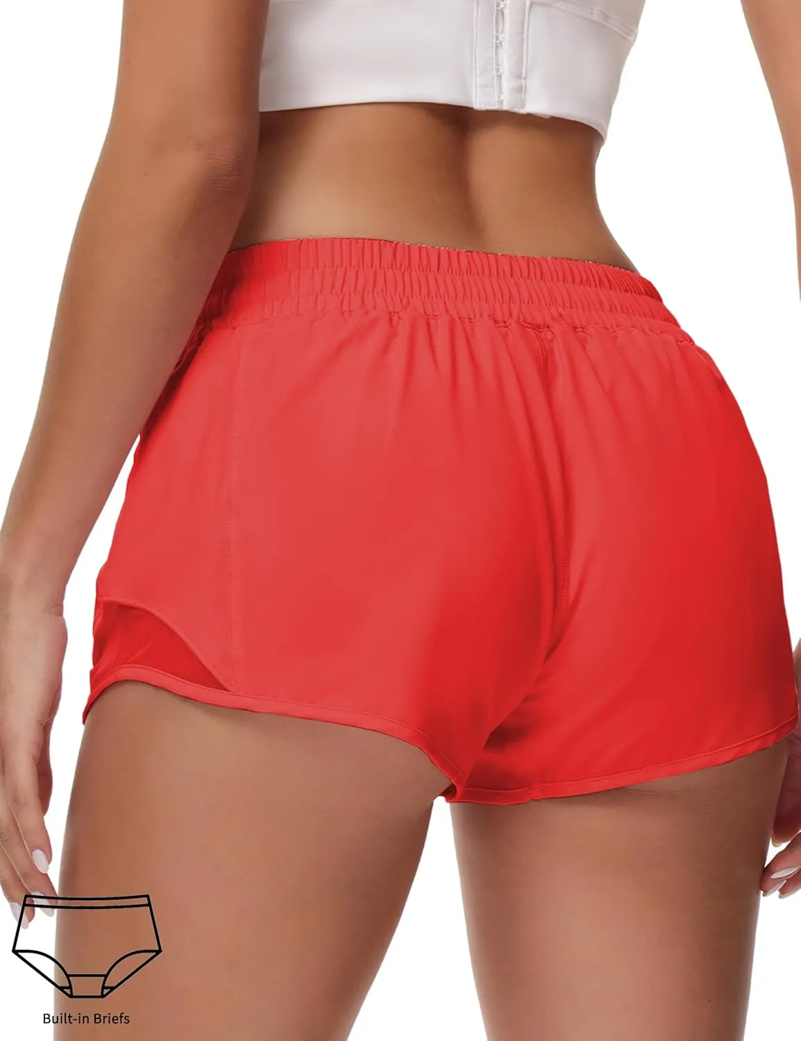 Running Shorts for Women Athletic Shorts Quick-Dry Gym with Zipper Pockets Workout Sports Shorts