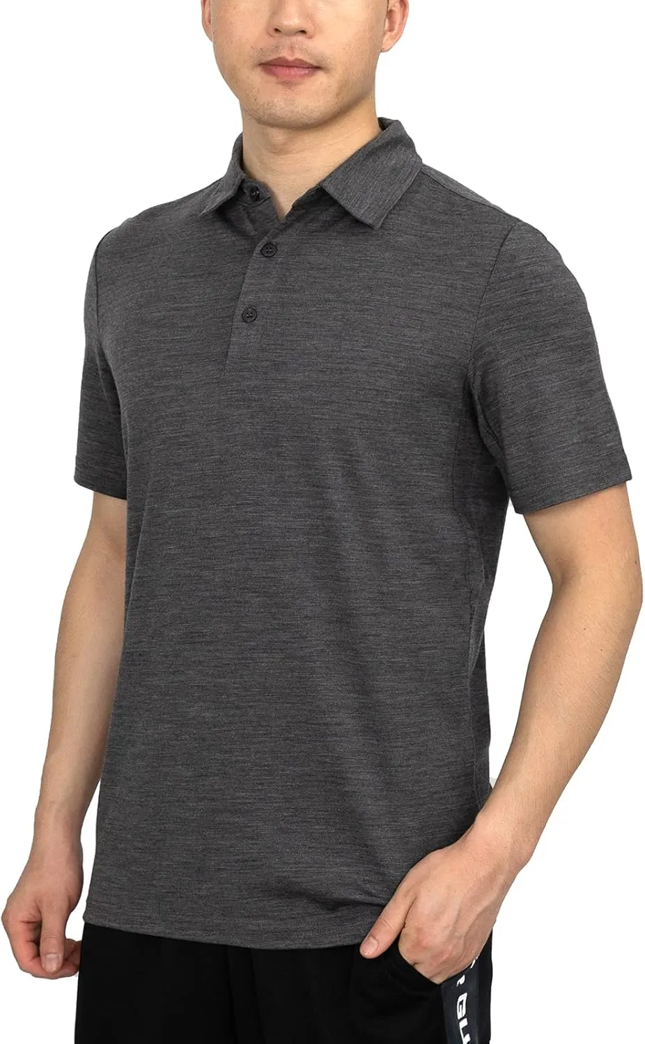 SHEEP RUN 100% Merino Wool Men's Lightweight Wicking Breathable Short Sleeve Polo Shirt