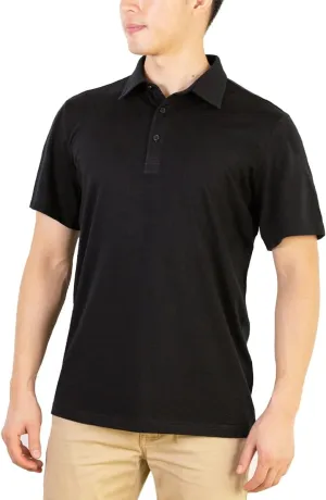 SHEEP RUN 100% Merino Wool Men's Lightweight Wicking Breathable Short Sleeve Polo Shirt