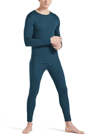 SHEEP RUN 100% Merino Wool Men's Thermal Underwear Long Sleeve Baselayer Set