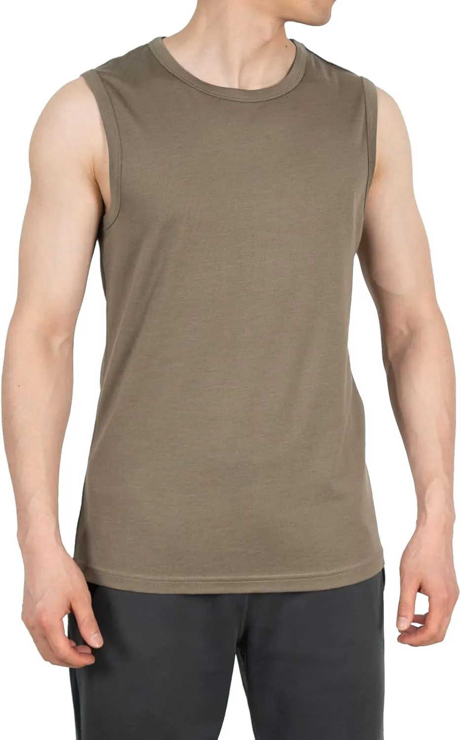 SHEEP RUN 100% Merino Wool Tank Top Men's Lightweight Wicking Breathable Workout Activewear Shirt