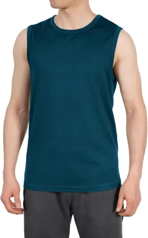 SHEEP RUN 100% Merino Wool Tank Top Men's Lightweight Wicking Breathable Workout Activewear Shirt