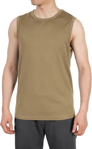 SHEEP RUN 100% Merino Wool Tank Top Men's Lightweight Wicking Breathable Workout Activewear Shirt