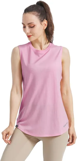 SHEEP RUN Merino Wool Tank Top Basic Yoga Shirt Wicking Breathable Light-Weight Shirt