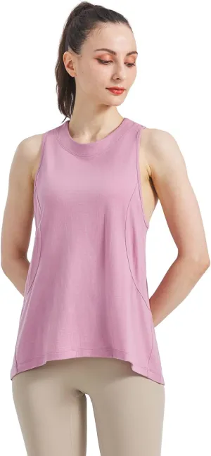 SHEEP RUN Merino Wool Tank Top Casual Yoga Shirt Wicking Breathable Light-Weight Shirt