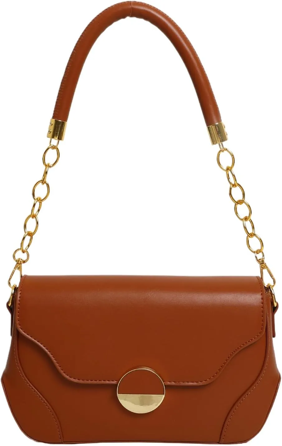 Shoulder Handbag，Fashionable PU Leather Shoulder Bag Creative Underarm Bag Casual Underarm Purse with Chain Strap for Girls and Women