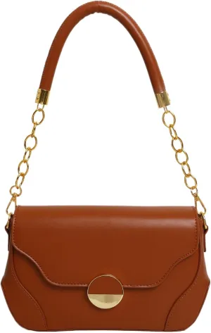 Shoulder Handbag，Fashionable PU Leather Shoulder Bag Creative Underarm Bag Casual Underarm Purse with Chain Strap for Girls and Women