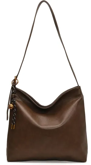 Shoulder Handbag，Large Capacity Retro Styles Shoulder Bag for Work and Commute Handbag with Practical PU Leather Underarm Purse