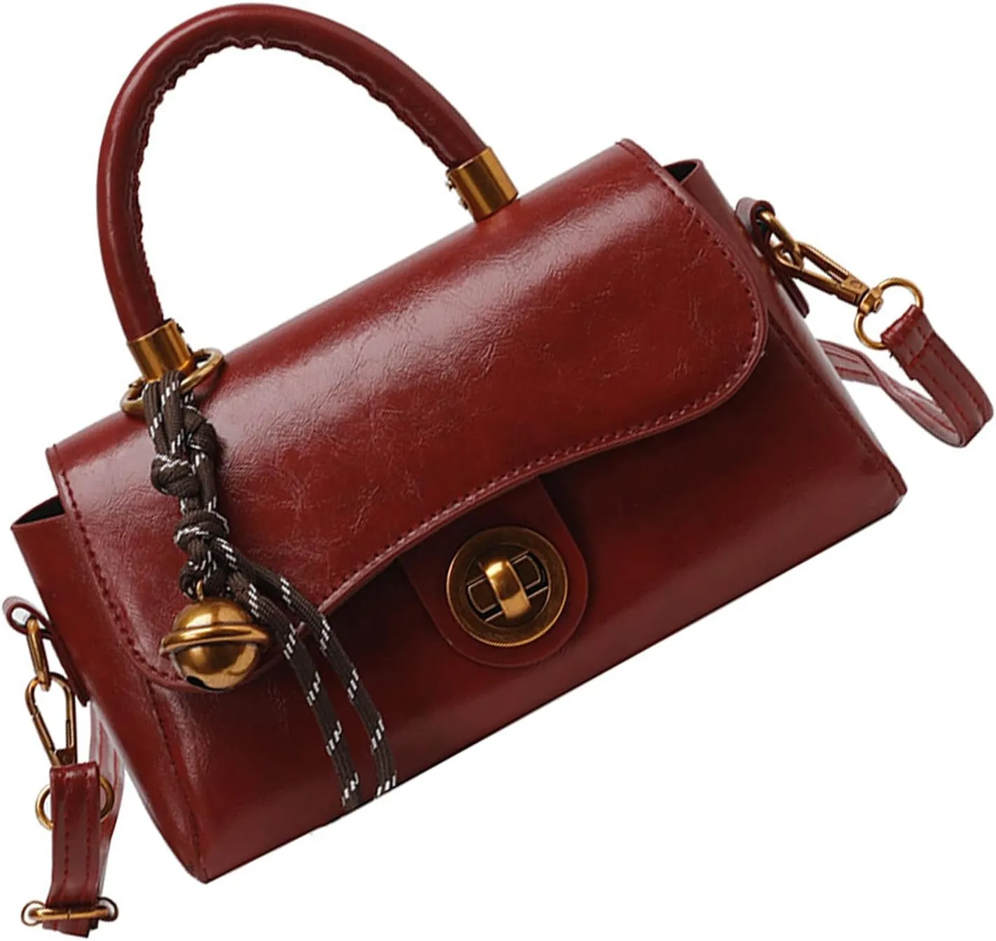 Shoulder Handbag，Vintage Styles Commuters Handbag PU Leather Shoulder Purse Small Square Crossbody Bag for Everyday Use and Travel