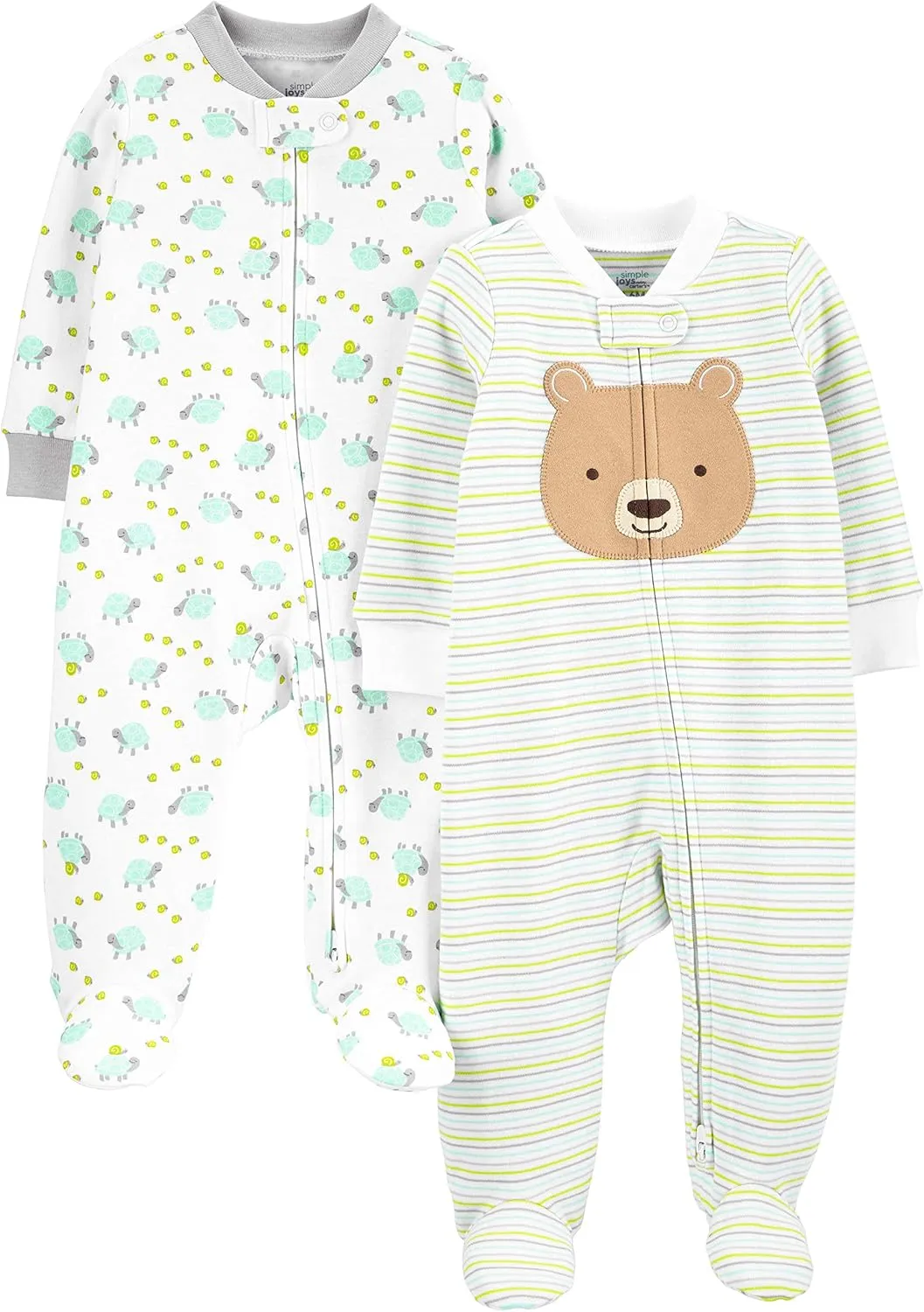 Simple Joys by Carter's Baby Neutral 2-Pack Cotton Footed Sleep and Play