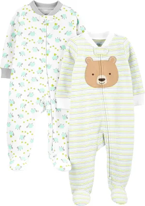 Simple Joys by Carter's Baby Neutral 2-Pack Cotton Footed Sleep and Play