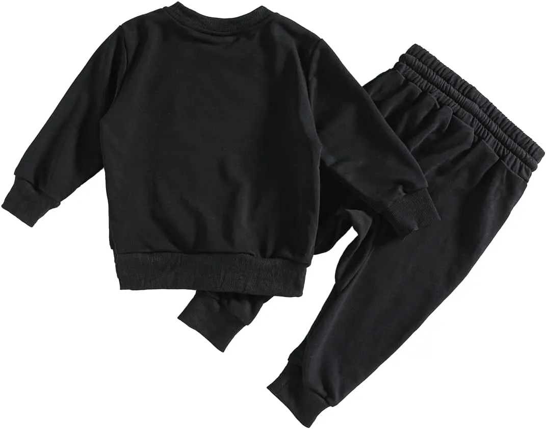 Simple Toddler Baby Jogger Sets Girl Boy Kids neutral Clothes Casual Long Sleeve Sweatshirts Tops Pants Outfits