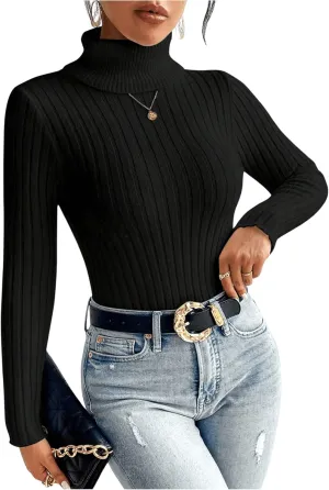 SOLY HUX Women's Sweater Turtleneck Long Sleeve Casual Slim Fit Pullover Tops