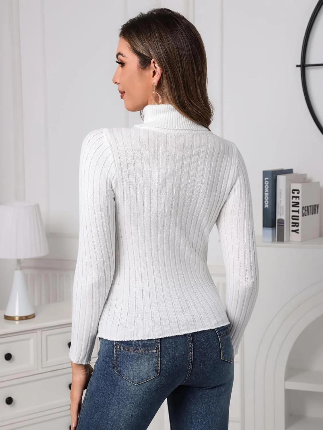 SOLY HUX Women's Sweater Turtleneck Long Sleeve Casual Slim Fit Pullover Tops