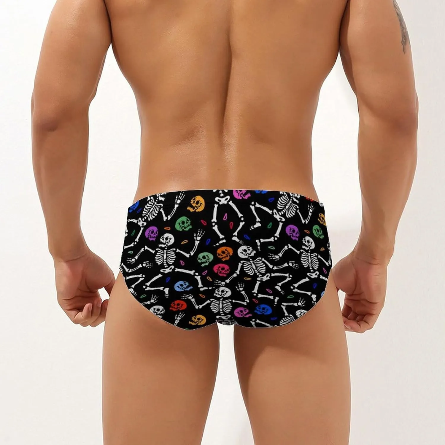 Supdreamc Men's Low Rise Swimwear Briefs Print Bikini Swimsuit