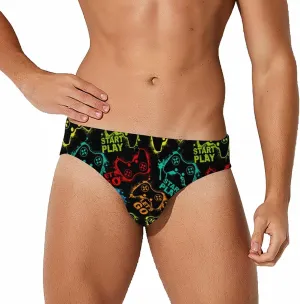 Supdreamc Men's Low Rise Swimwear Briefs Print Bikini Swimsuit
