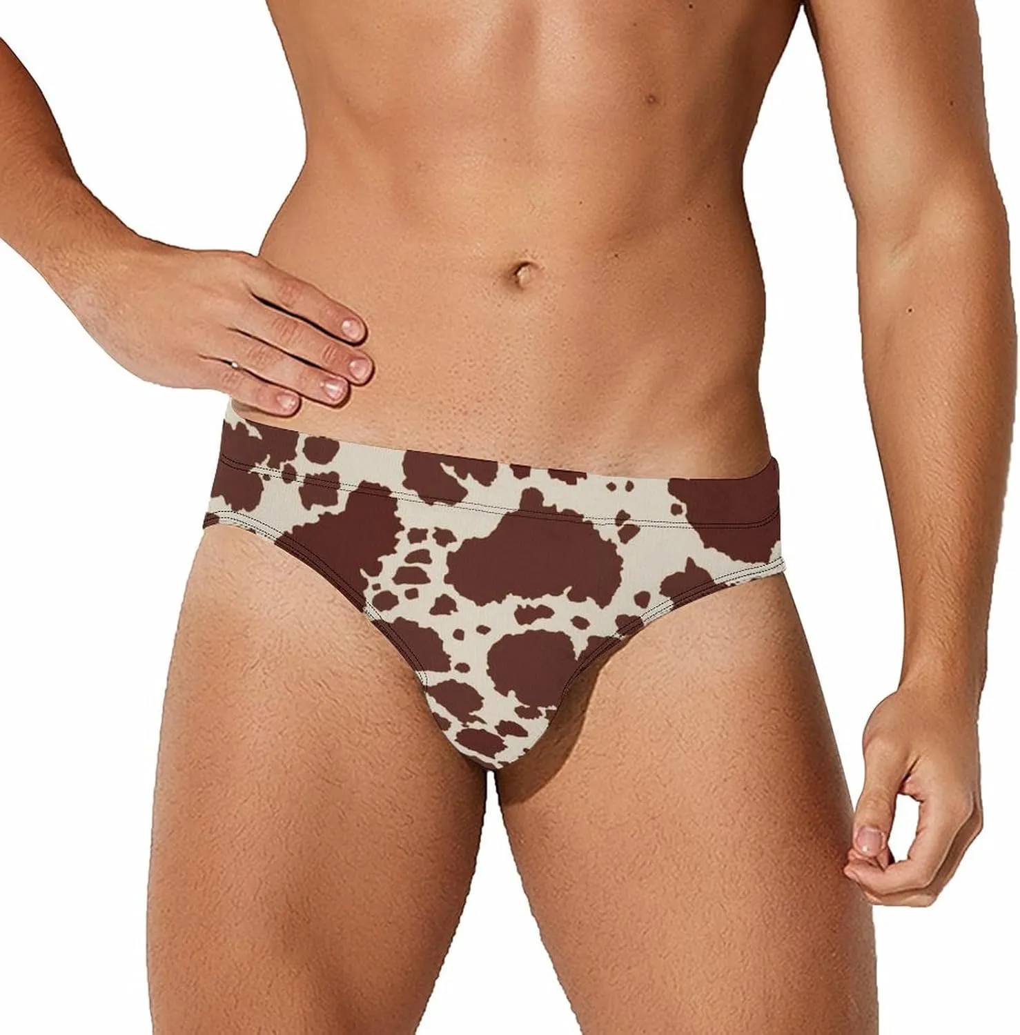 Supdreamc Men's Low Rise Swimwear Briefs Print Bikini Swimsuit