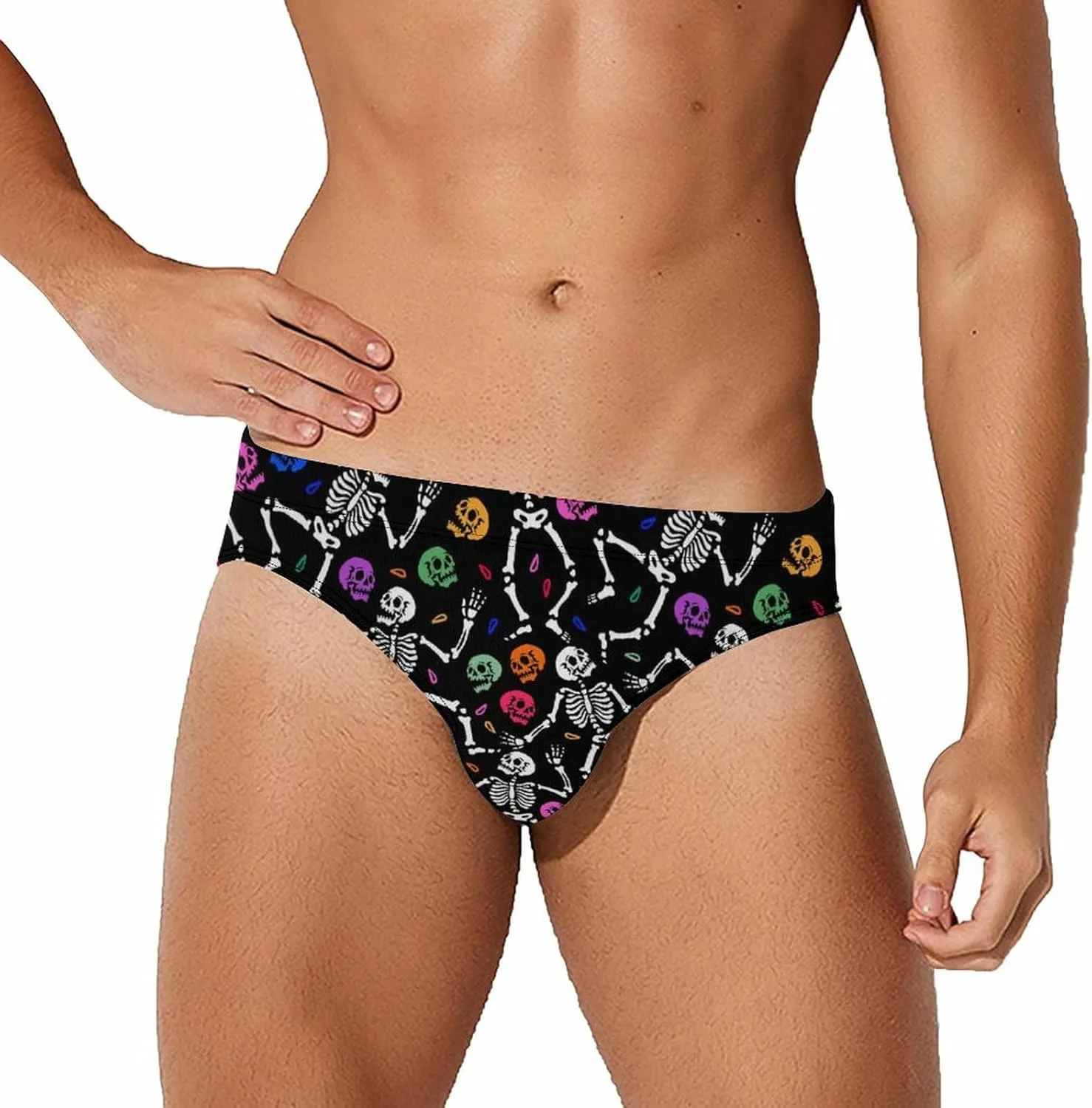 Supdreamc Men's Low Rise Swimwear Briefs Print Bikini Swimsuit