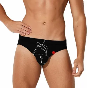 Supdreamc Men's Low Rise Swimwear Briefs Print Bikini Swimsuit