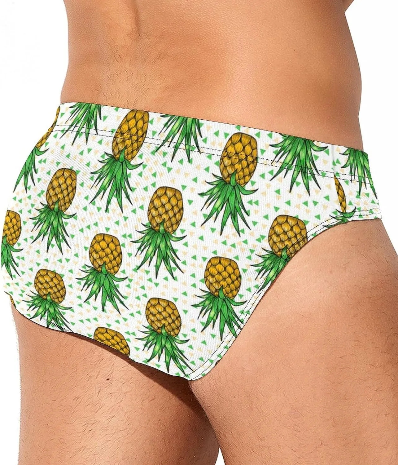 Supdreamc Men's Low Rise Swimwear Briefs Print Bikini Swimsuit