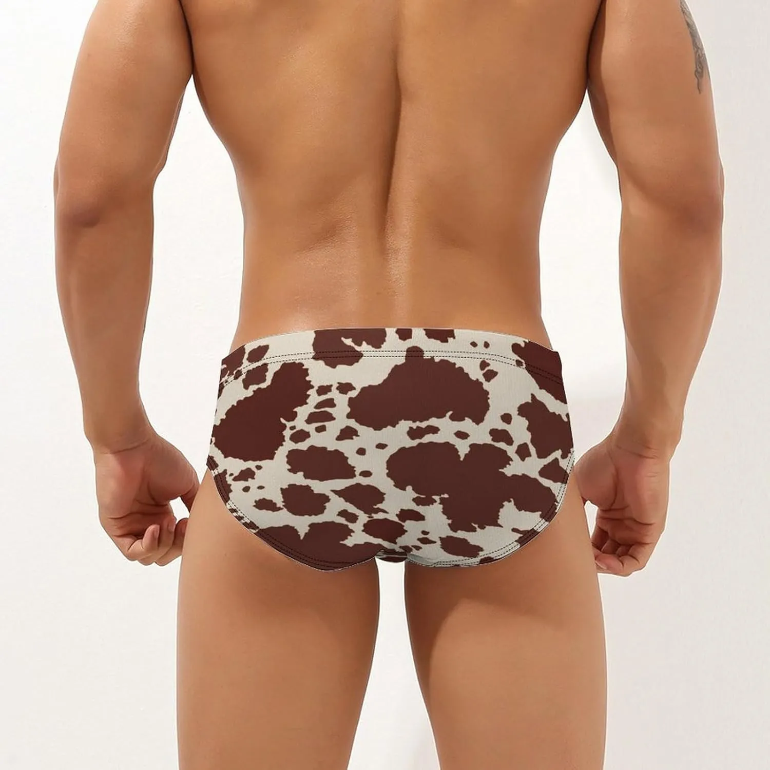 Supdreamc Men's Low Rise Swimwear Briefs Print Bikini Swimsuit