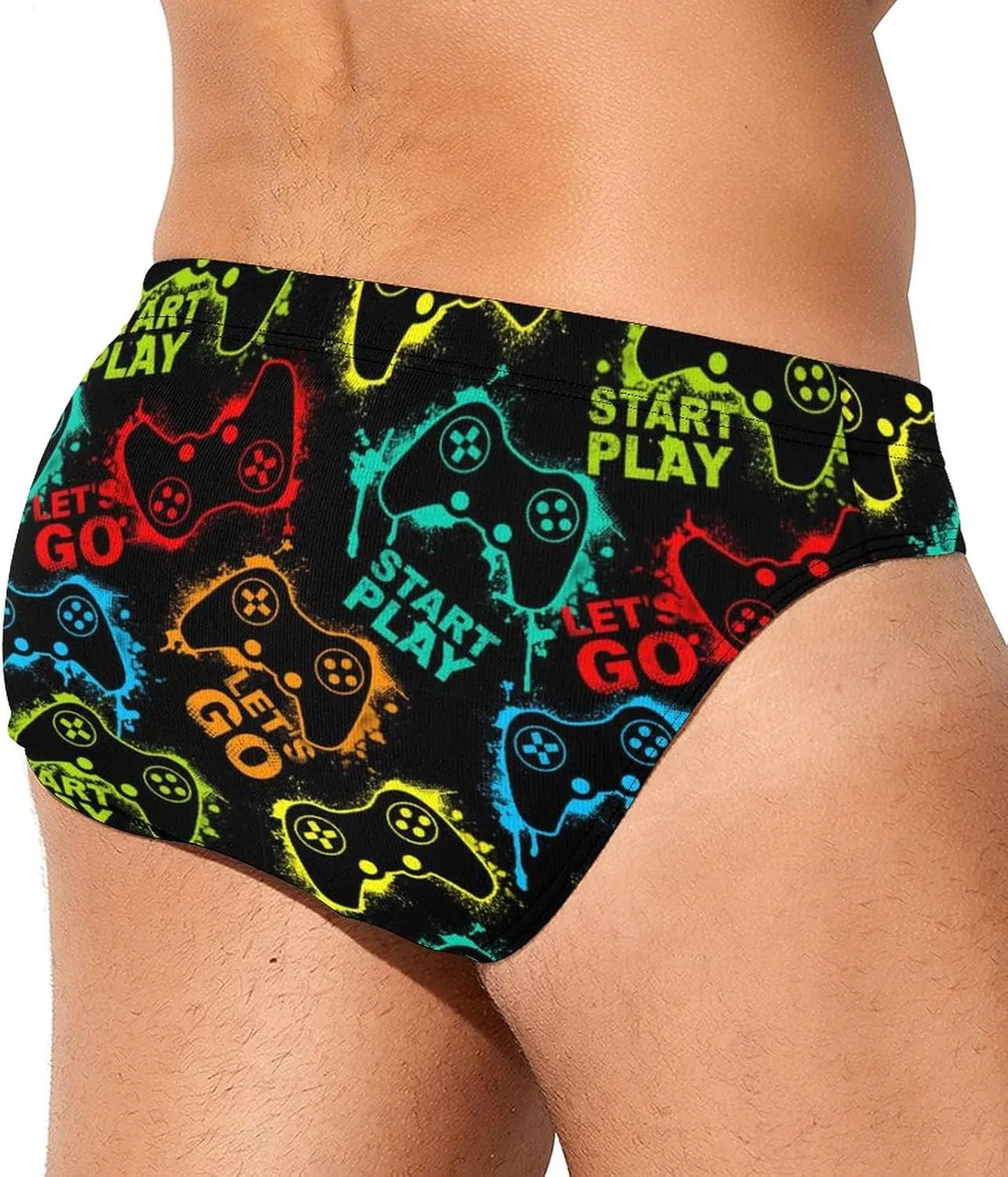 Supdreamc Men's Low Rise Swimwear Briefs Print Bikini Swimsuit