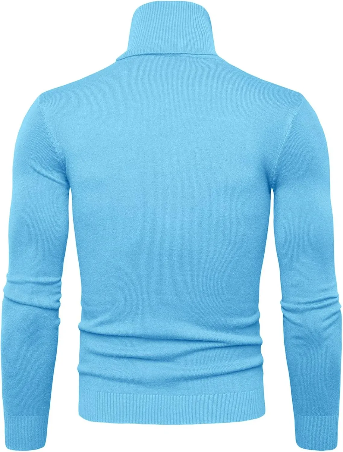 Sweaters for Men Men's Solid Long Sleeve Ribbed Slim Fit Baselayer Knitted Pullover Turtleneck Sweater T-Shirts Shirts